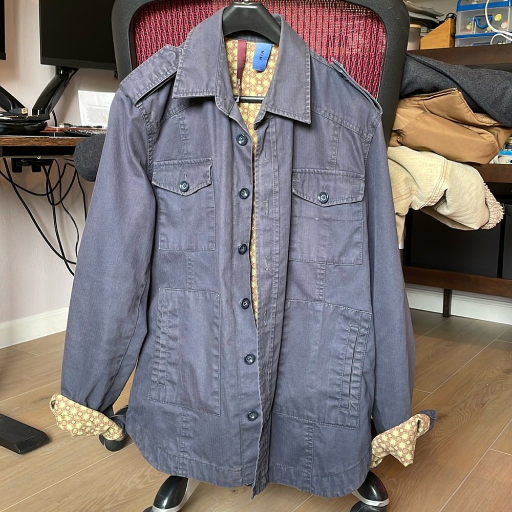 Vintage Urban Outfitters - Stock - Navy Blue - Light Military Jacket/Shirt